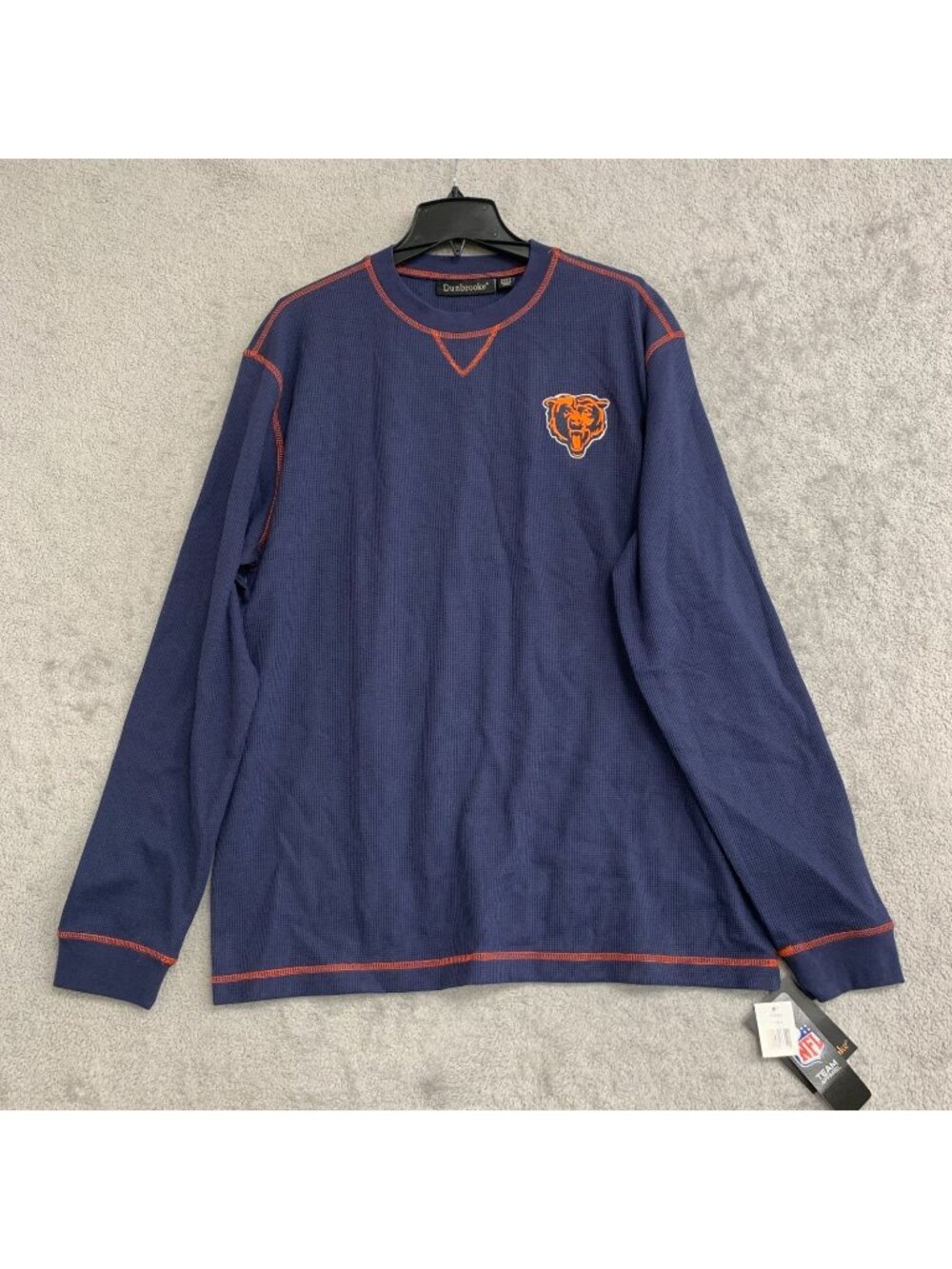 Dunbrooke Men's XXL Chicago Bears Long Sleeve Navy Waffle Knit Shirt NFL H2039